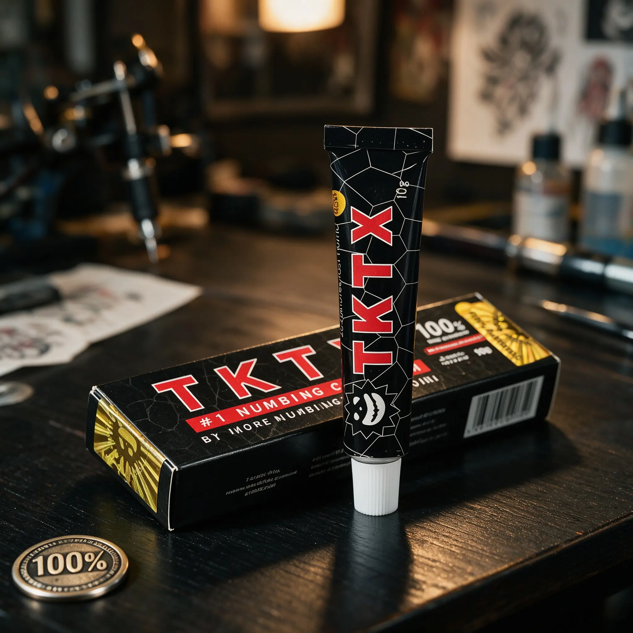 TKTX Deep Numbness Tattoo Soothing Cream, Maximum Strength Numbness Tattoo Cream, 1Pc Black Tattoo Ointment, Long Lasting 6-8 Hours Tattoo Aid, Professional Care For Tattoo, Waxing & Piercing, 100% Enhanced Formula Soothing Ointment summerwins