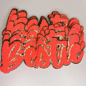 11” Bestie in Neon Pink  - Chenille Patch