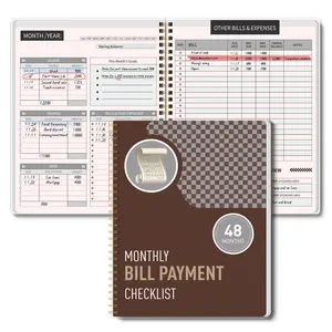 48-Month Bill Payment Ledger Book, Budget Planner Notebook, Income Expense Savings Management, Spiral Bound Financial Record Book, Home Finance Organizer, Finance Checklist Organizer, Monthly Bill Organizer