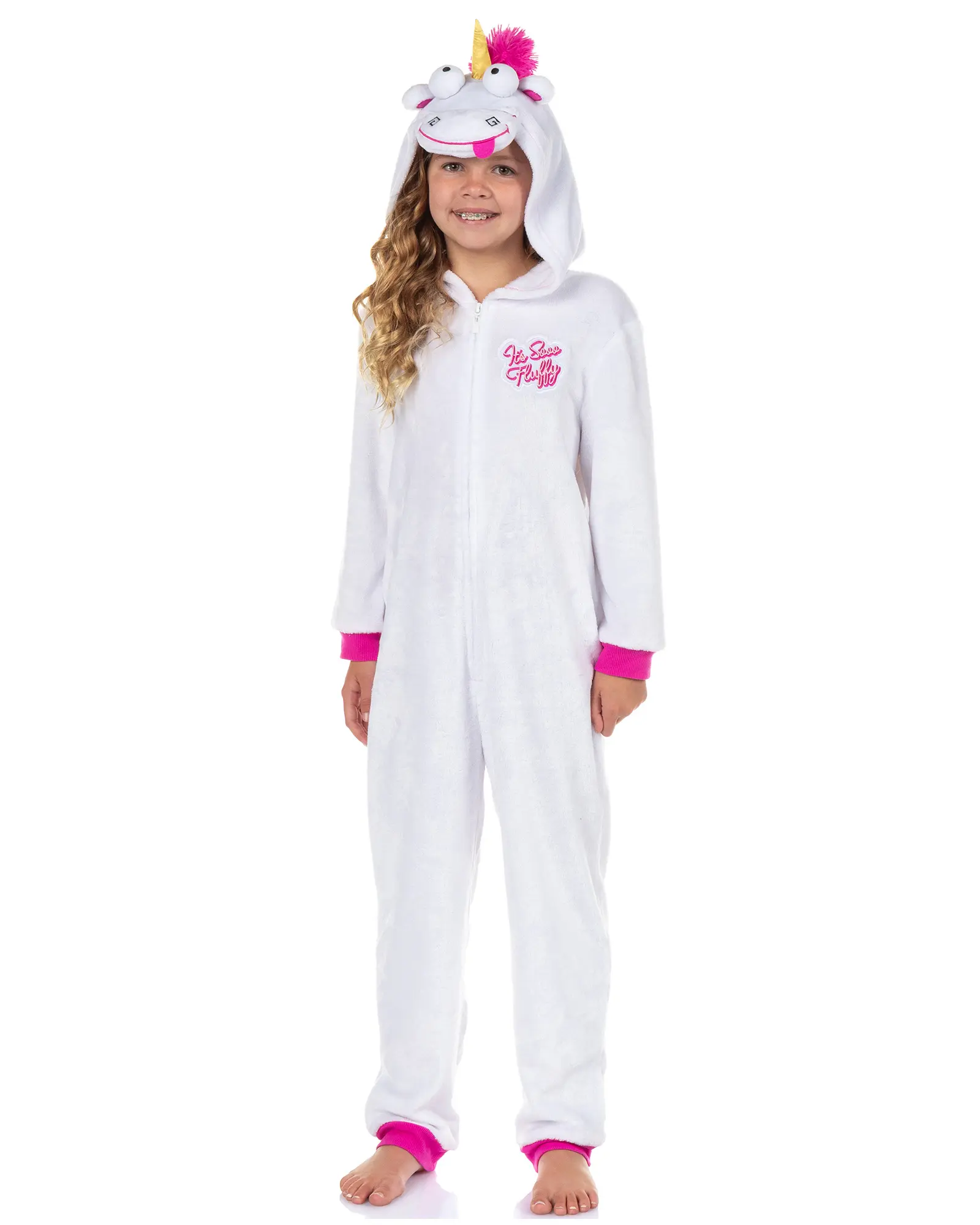 Minions Kid's Fluffy Unicorn Character Union Suit One Piece Hooded Pajama Outfit Minions Kid's Fluffy Unicorn Character Union Suit One Piece Hooded Pajama Outfit