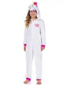 Minions Kid's Fluffy Unicorn Character Union Suit One Piece Hooded Pajama Outfit