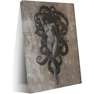 UBVFDLCA Medusa Art Poster Mythological Character2 Canvas Art Wall Poster Printing Office Bedroom Aesthetic Poster Living Room 08x12inch(20x30cm) Frame-style