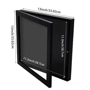 Jersey Rectangular Frame Display Case 2 Pack, Large Clear Acrylic Shadow Box with Protection for Basketball Baseball Football Soccer Hockey Shirt, Wall Mount Wooden Showcase, Idea Gift for Sports Fans