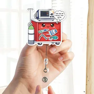 Anesthesia Cart Shaker Badge Reel | CRNA ID Holder | Anesthesia Nurse Gift | Funny Medical TikTok