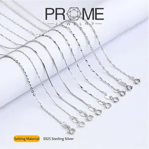 ��SY001��Sterling Silver S925 Classic Simple Chain for Layering Unisex Necklace Compatible with Pendants Multiple Size Options