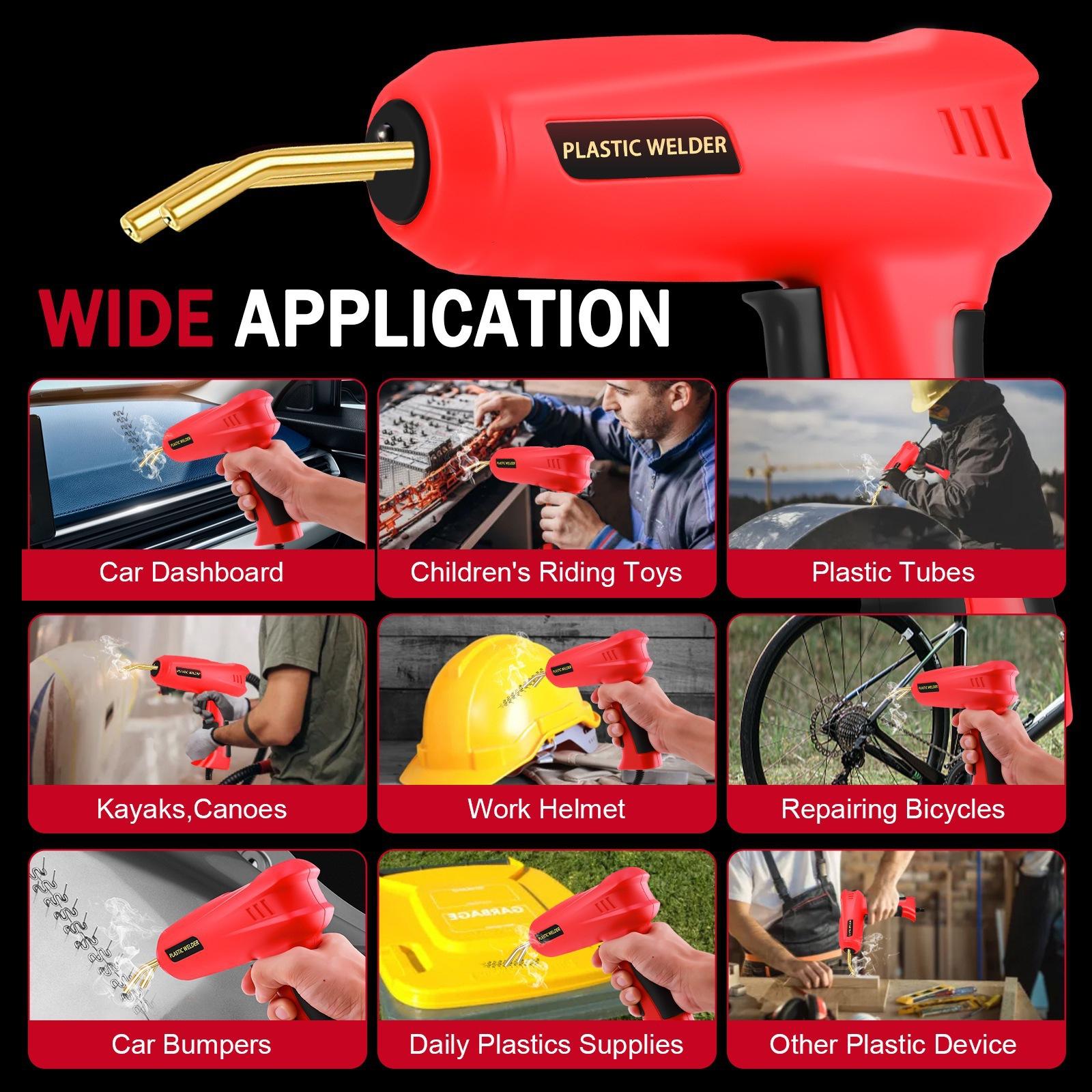 Plastic Welder 200W 2 in 1 Plastic Welding Kit Plastic Repair Kit with 1200pcs Hot Staples & 56pcs Plastic Welding Rods