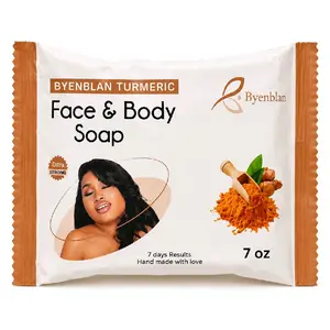 Byenblan Turmeric Face & Body Soap - 7 oz Brighten & Balance Tools for Health & Wellness - Handmade with Love - 7 Days Results
