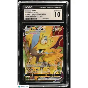 2023 Pokemon Crown Zenith Zeraora VMAX Holo CGC 10 #GG42/GG70