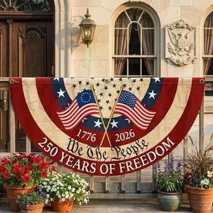 250th Anniversary Banner, Patriotic Fence, We The People Banner, 1776 2026 Banner, American Flag Porch Banner, Semiquincentennial Decor