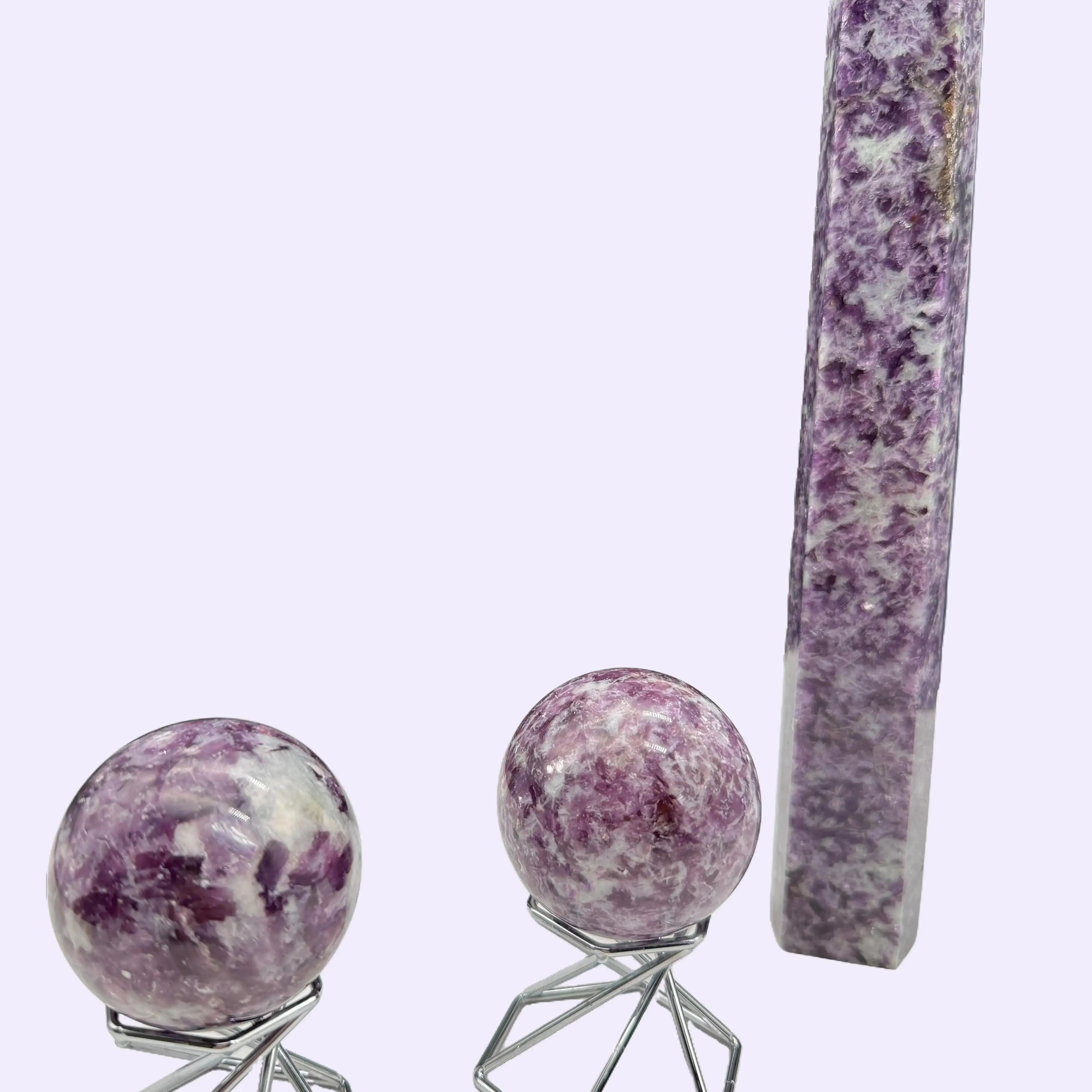 [Crescent Cast] All Lepidolite, Purple Mica & Unicorn Crystals for Calming & Stress Relief Chakra Energy Stone Amethyst
