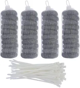 SUNHE 40 Pieces Lint Traps For Washing Machine, Snare Laundry Mesh Washer Hose Filter with 40 Pieces Cable Ties (40)