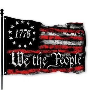 We The People 1776 Flag, Outdoor Betsy Ross 13 Star American Constitution Flag, Indoor Garden Decoration with 2 Grommets, Patriotic Decor