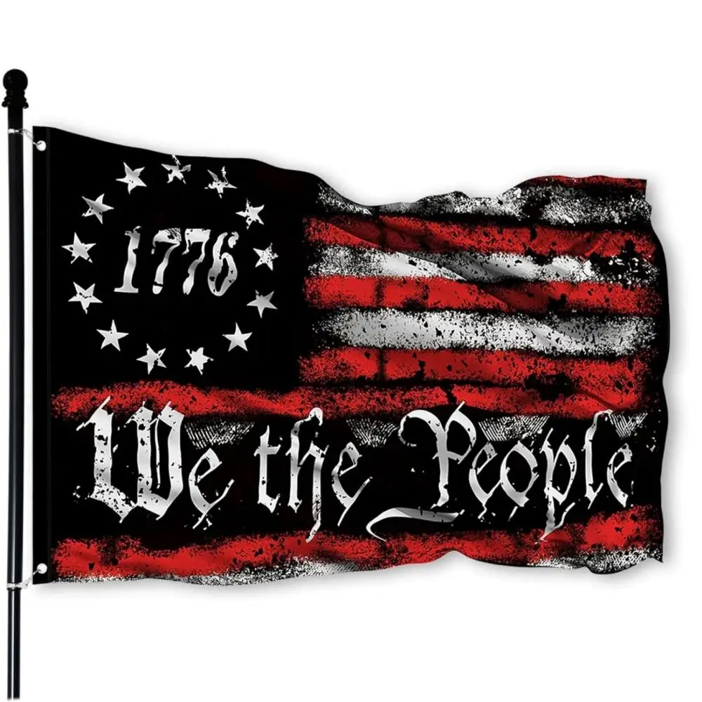 We The People 1776 Flag, Outdoor Betsy Ross 13 Star American Constitution Flag, Indoor Garden Decoration with 2 Grommets, Patriotic Decor