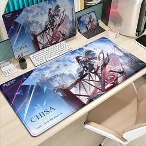 Chisa Wuthering Waves Cute Anime Mouse Pad, 900x400mm XXL Gaming Desk Mat with Smooth Rubber Surface, Non-Slip Base, Extended Keyboard Mousepad for PC Laptop ideal gift