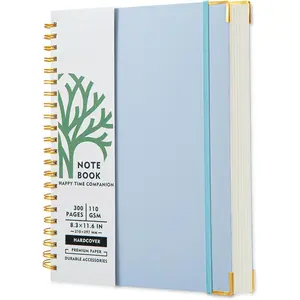 Hardcover Spiral Notebook, 8.5 x 11 IN Notebooks College Ruled, 110 GSM Thick Lined Paper Notebooks for Work, School and Travel, 300 Pages Journals for Writing, Large Journal for Women and Men Blue