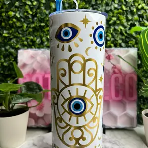 Evil eye blue tumbler