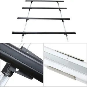 Roof Rack 4 Bar Ladder W/Side Rails 144" Low & High Compatible with 2007+ Freightliner/Sprinter 2500 3500 Cross Bars Luggage Cargo Ladder Crossbars Bike Load Rail 2 Packages Replacement
