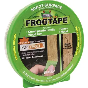 Shurtech Brands 3256781 Multi-Surface Frog Tape, 0.94 x 60 Yard, Green