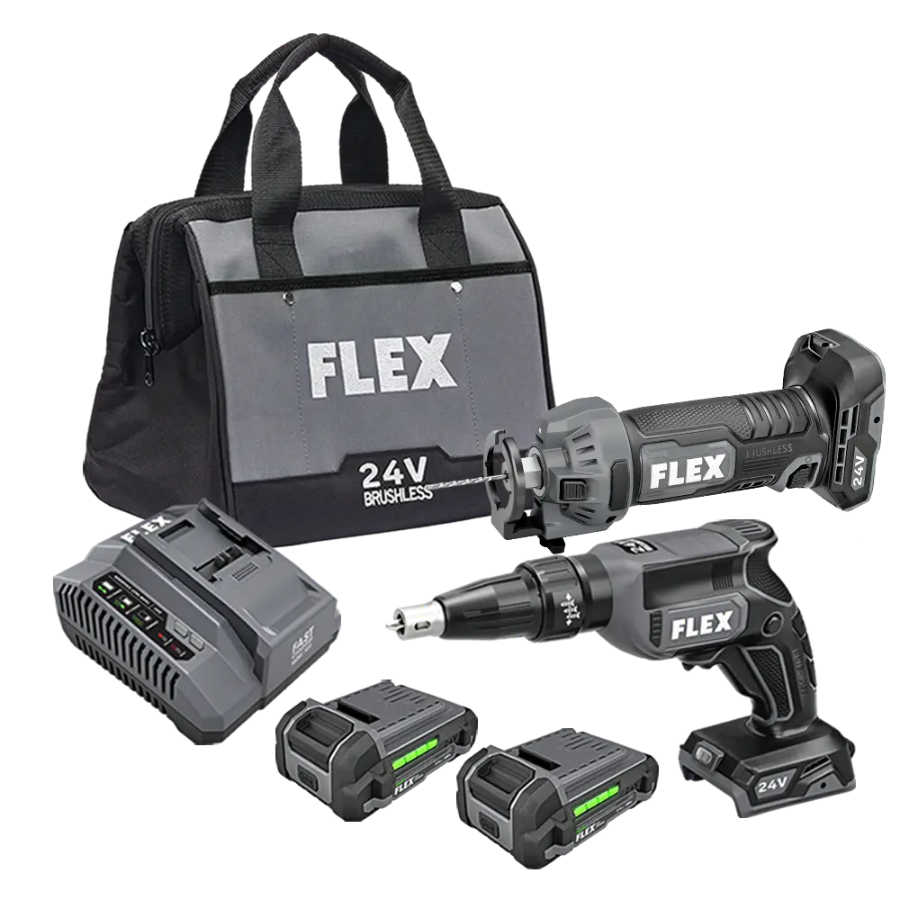 Flex Tools Drywall Cut Out Tool and Screw Gun Combo Kit FXM203-2AA