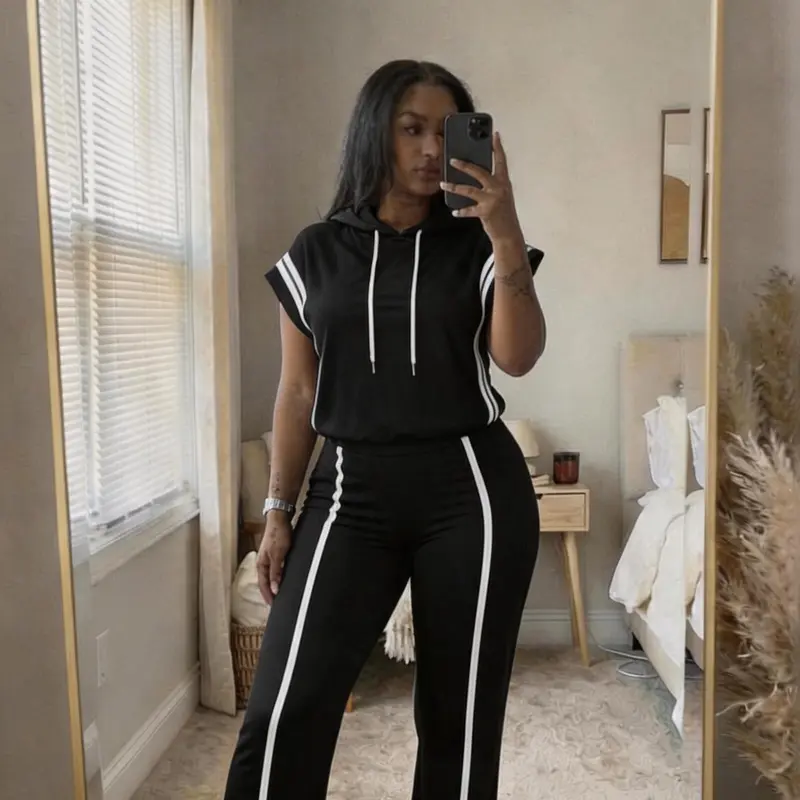 Women’s 2026 Spring Summer Pajama Loungewear Set - Loose-Fit Short-Sleeve Top & Drawstring Pants, Casual Style