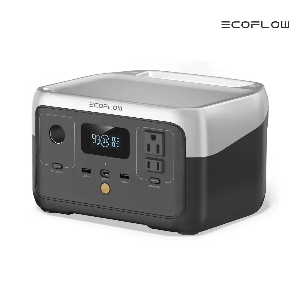 ECOFLOW Portable Power Station RIVER 2 240, 243Wh/256Wh LiFePO4 Battery/ 1 Hour Fast Charging, 2 Up to 600W AC Outlets, Solar Generator (Solar Panel O