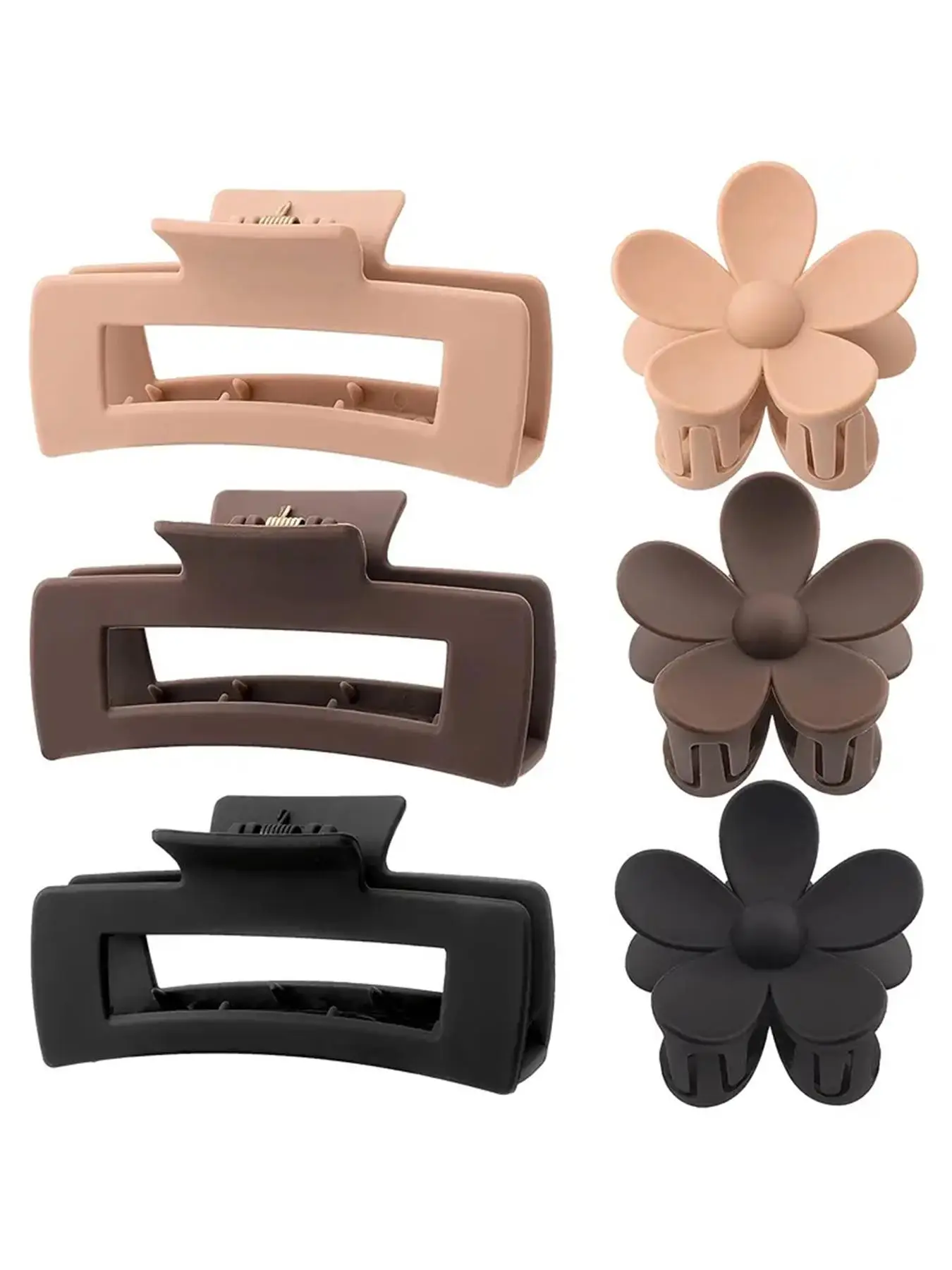 Casual Frosted Geometric Hollow Large Hair Claws, Sweet and Cute Flower Design Hair Claws, Daily Casual Versatile Hair Accessories for Makeup and Show