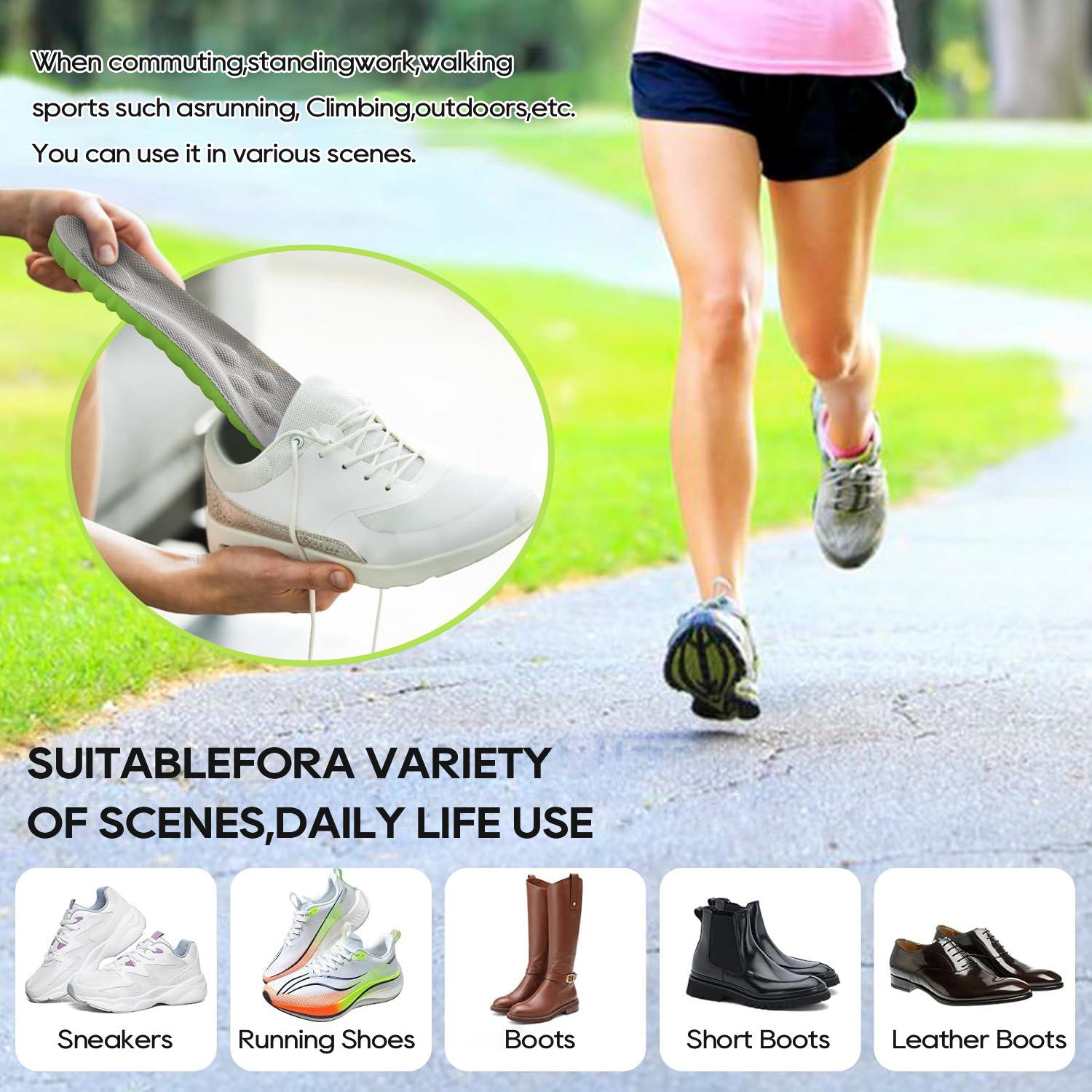 3 Pairs Per Pack 4D Cloud Height Increasing Insoles with Breathable PU Foam, Excellent Shock Absorption for All-Day Comfort, Ideal for Sneakers, Sports & Everyday Use, Unisex