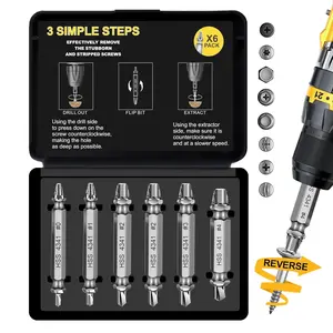 Screw Extractor Set for Men 6-Piece Bolt Extractor Kit HSS 4341 Ideal Stocking Stuffers for Dad Husband Boyfriend Perfect for Christmas Birthday Anniversary Valentines Day Gifts
