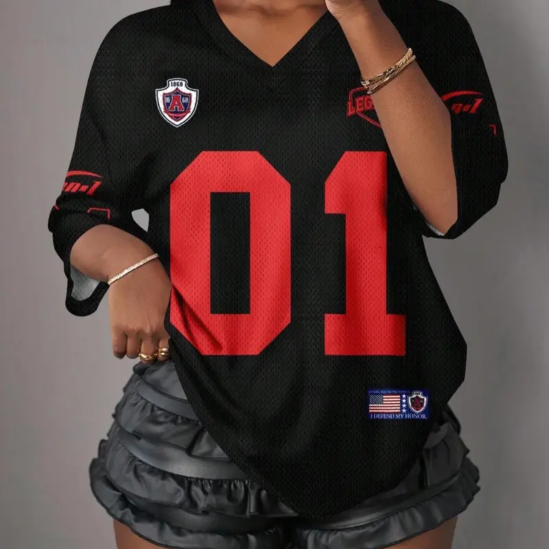Streetwear Y2K Mesh Breathable American Vintage Doll Print V-Neck Short Sleeve T-Shirt for Women, Loose Oversize Sports Casual Top, Activewear T Shirt, Gym T Shirts, Fitness Athletic Streetwear, Activewear Clothing