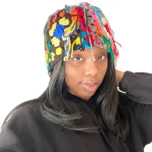 Chaotic Energy Crochet Scrap Yarn  Hat - Vibrant Multicolor Handcrafted Beanie for Stylish Comfort