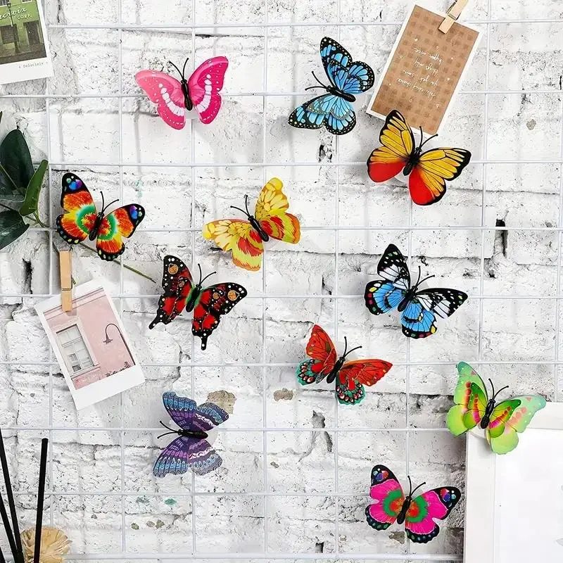 Butterfly Design Wall Light, Random Color Light-up Self-Adhesive Night Light, Battery Operated Room Spring Decorative Wall Lamp for Living Room Bed De