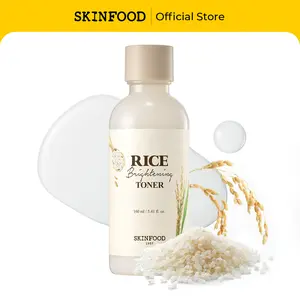 [SKINFOOD Official] Rice Brightening Toner | Korean Skincare Face Toner for Glow Glass Skin, Natural Rice Water Milk for Pore Minimizing, Hydrating, Glowing Skin, Vegan, 5.41 fl.oz. (160ml)