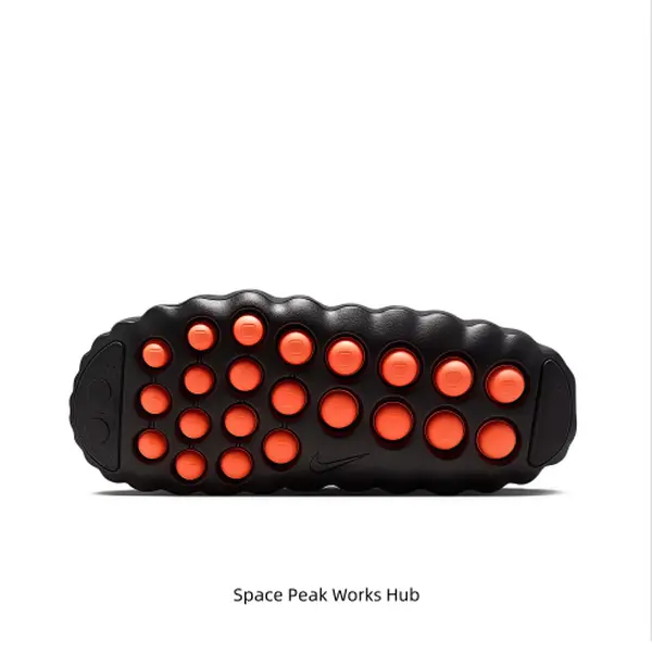 Matte Black Perforated Slip On Clogs Orange Stud Outsole Unisex Outdoor Closed Toe Slide Sandals