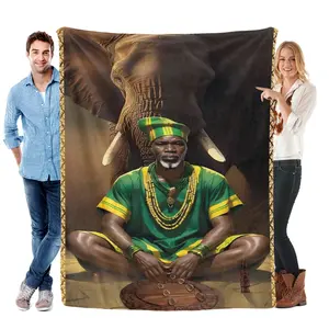 Orunmila Obatala African Spiritual Throw Blanket Elephant Blankets  Lightweight Soft Printed Blanket for Couch Bed