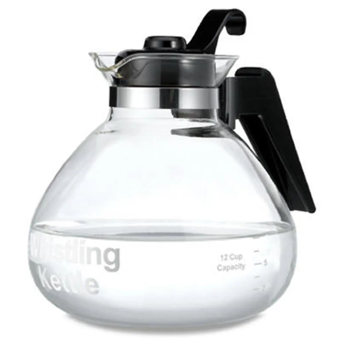 Medelco WK112 Glass Stove Top Whistling Kettle - 12-Cup Capacity, Pack of 4, Kitchen Jugs