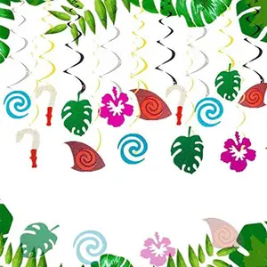 LaVenty Glittery Moana Birthday Decoration Moana Party Supplies Moana Party Hanging Swirl Decoration Hawaiian Birthday Decoration