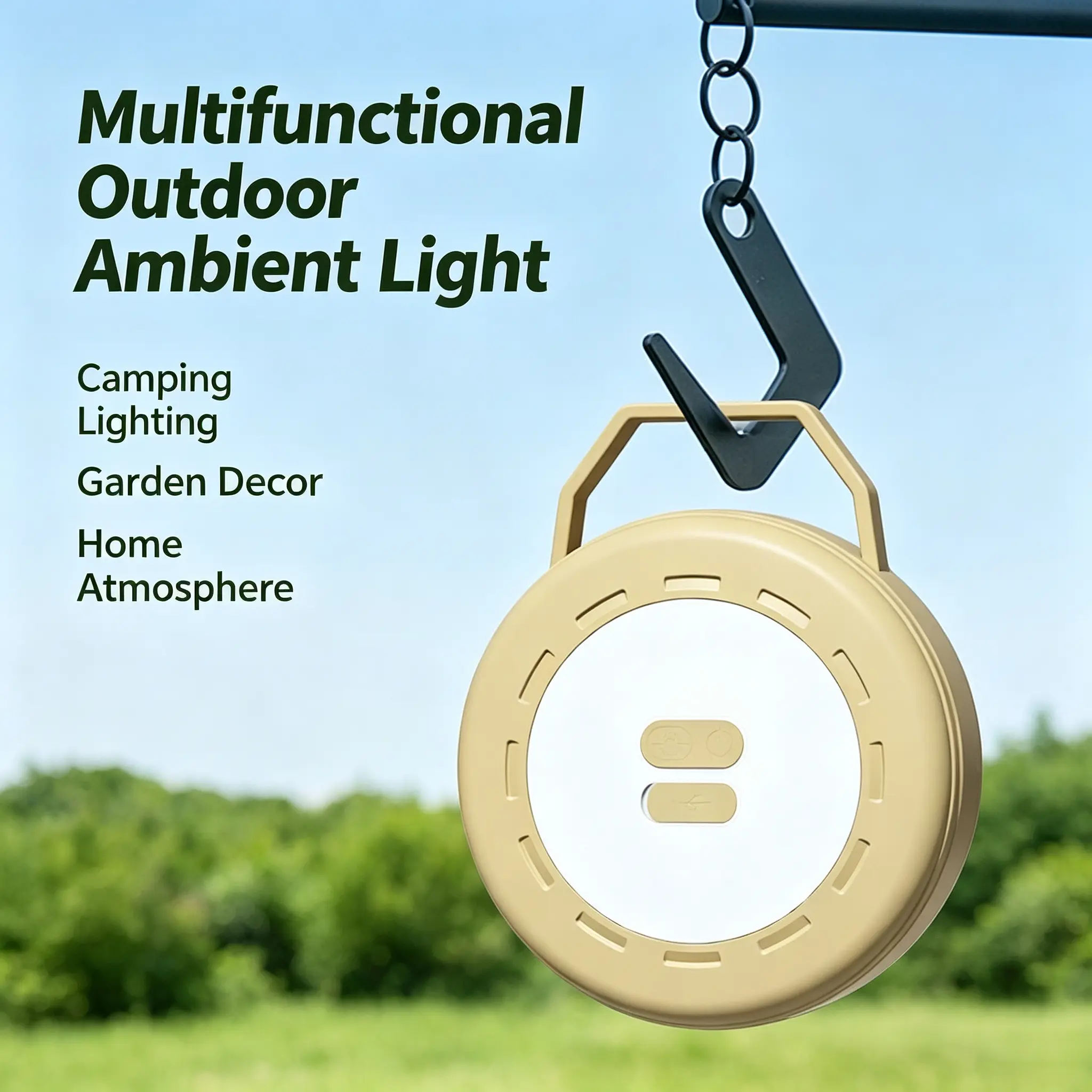Retractable Camping String Light, Portable Rechargeable Outdoor Ambient Lamp with 6 Light Modes, IP67 Waterproof Hanging Tent Light for Patio Backyard Garden Camping Lamp