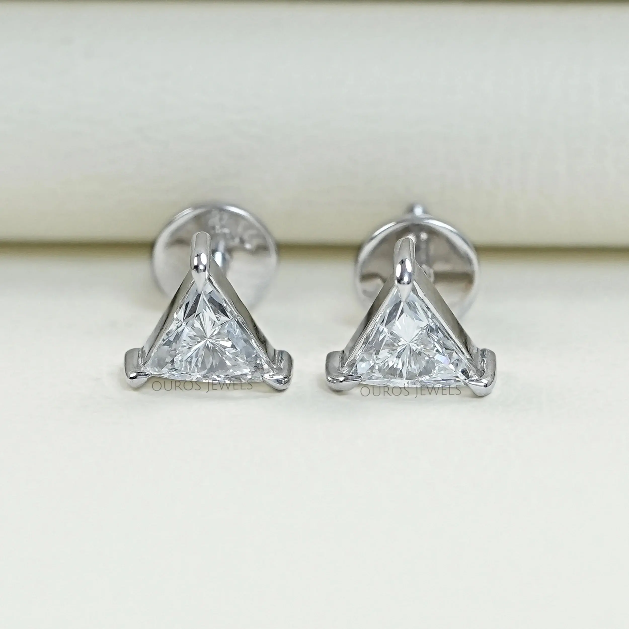 Triangle Cut Lab Diamond Stud Earrings