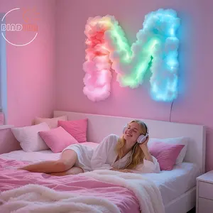 Dreamy 78.74 Inch LED 3D Cloud Lamp, DIY Letter Shape Rainbow Color Changing, Bedroom Night Light, Game Room Atmosphere Lamp, Clouds Light