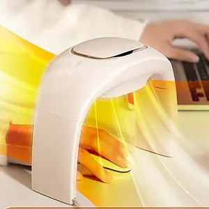 Heated Mouse Pad Hand Warmer Premium Ultra Quiet Energy Efficient 110v 100w Ceramic Desk Heater with Thermostat White