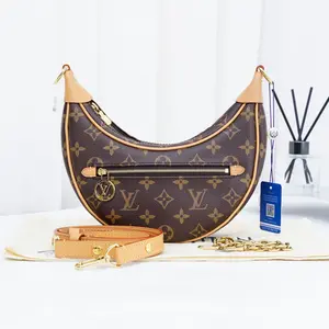 Pre-owned Louis Vuitton LV Old Flower Pea Loop Moon Shoulder Bag TJ35120003