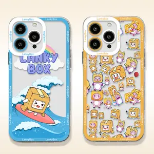 Cute Cartoon LankyBox Phone Case For iPhone 17 16 15 14 13 12 11 Pro Max Plus Transparent Cover