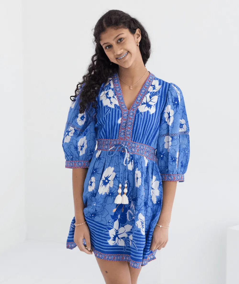Tween Miley Floral Long Sleeve Mini Dress
