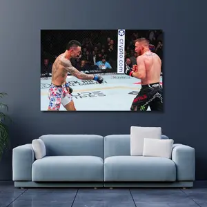 Max Holloway KO of Justin Gaethje UFC Wall Art,Max Holloway Poster,Gym Wall Decor,Fitness Art,UFC Poster,Kick Box Poster,Gift for Fans-425, Gym Wall Decor, Fitness Wall Art, Ufc Flag, Trending Flag.
