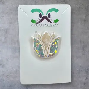 White Glitter Tulip Ring