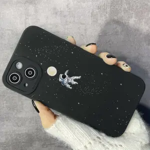 Astronaut Pattern Phone Case, Space Themed Decorative Phone Protector Cover, Phone Accessories Compatible with iPhone 17 Pro Max,17Air,16Pro Max 6 7 8 11 12 13 14 15 16 Series