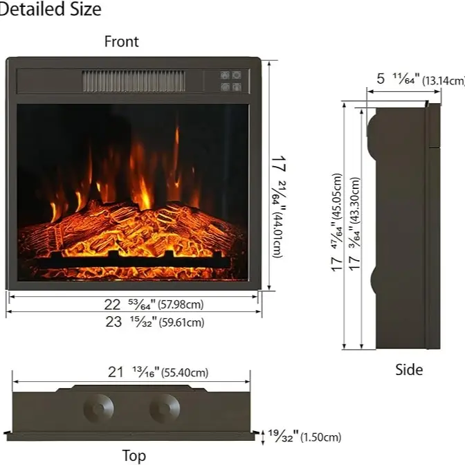 23 inch(23.5"D x 5.2"W x 17.6"H)