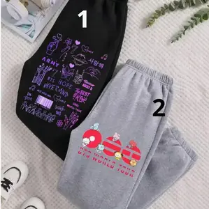 B21 K-pop Bangtan Comeback Graphic Streetwear Baggy Sweatpants, Arirang Concert Pants For Army, Bangtan Albums Aesthetic Casual Hip Hop Pants, Womenswear Quick-dry Breathable, Purple Love Outfit Q