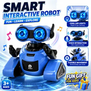 Smart RC Robot Toy - Voice & Touch Controlled, Sings & Dances with LED Eyes, Record/Repeat Kids Educational Gift for 3-6 & 6-8 Years Old