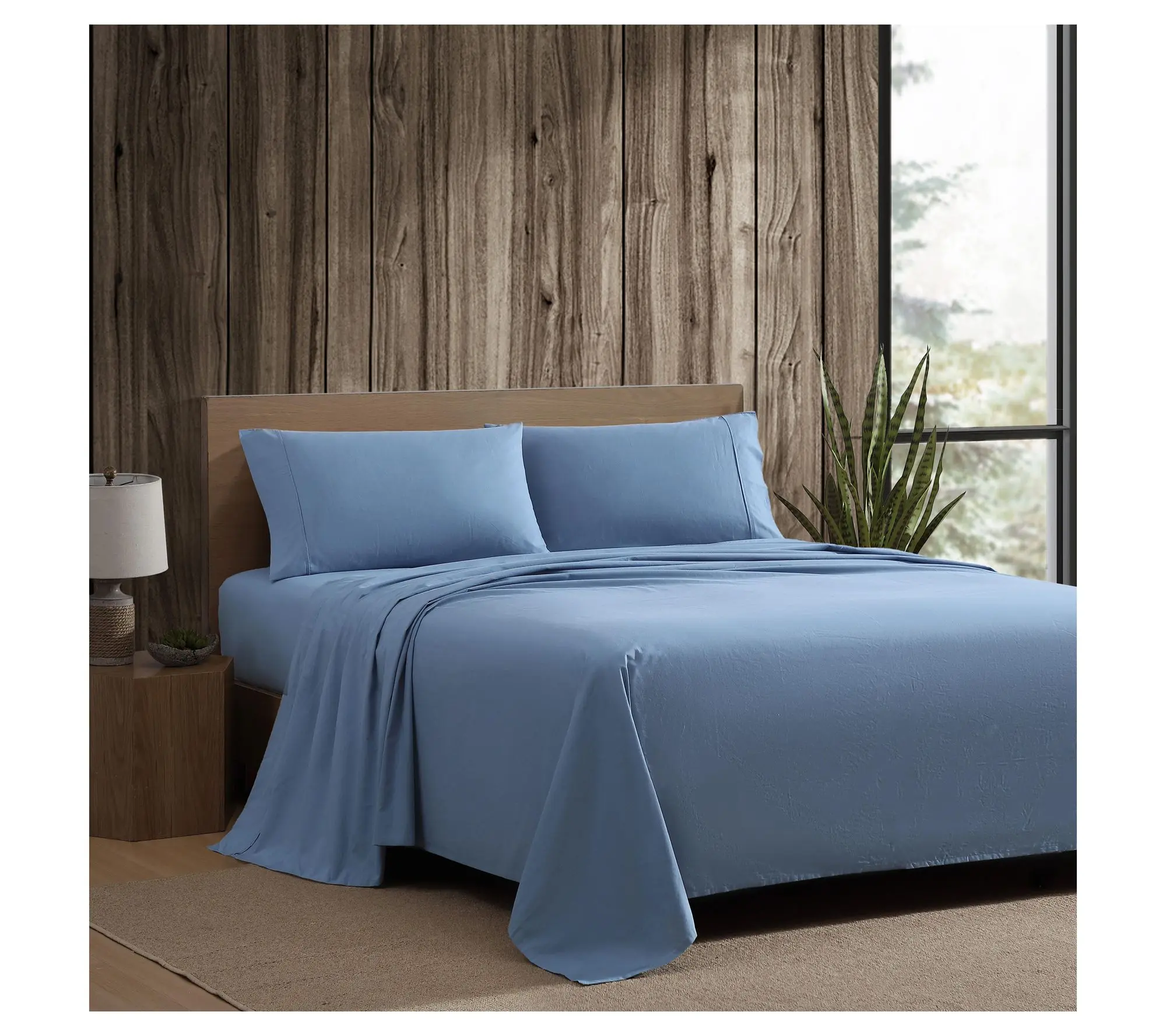 Eddie Bauer Blue Cotton Percale Full Sheet Set Eddie Bauer Blue Cotton Percale Full Sheet Set